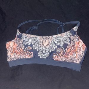 Swim suit top grey and pink